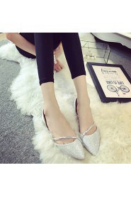 Women's Shoes Bling Flat Heel Ballerina / Pointed Toe Flats Office & Career / Party & Evening / Dress Silver / Gold