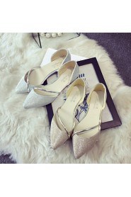 Women's Shoes Bling Flat Heel Ballerina / Pointed Toe Flats Office & Career / Party & Evening / Dress Silver / Gold