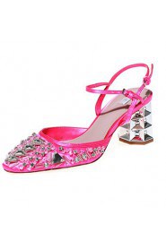 Women's Shoes Customized Materials Chunky Heel Heels / Novelty Heels Wedding / Party & Evening / Dress Red