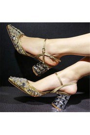 Women's Shoes Customized Materials Chunky Heel Heels / Novelty Heels Wedding / Party & Evening / Dress Red