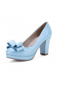 Women's Shoes Leatherette Chunky Heel Heels Heels Outdoor / Office & Career / Dress Blue / Pink / White