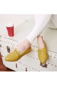 Women's Shoes Flat Heel Mary Jane / Round Toe Flats Casual Black / Yellow / Red / White / Orange / Coral