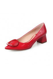 Women's Shoes Chunky Heel Heels / Closed Toe Heels Dress Black / Green / Pink / Red / Orange