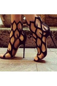 Women's Shoes Leather Stiletto Heel black sandals shoes