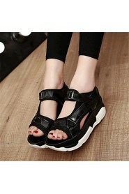 Women's Shoes Leatherette Platform Creepers Sandals Casual Black / White / Silver