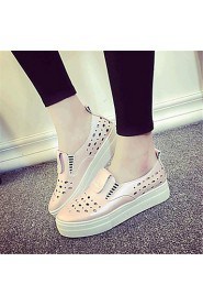 Women's Shoes Leatherette Flat Heel Comfort Loafers Outdoor / Athletic / Casual Pink / White