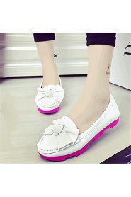 Women's Shoes Leatherette Platform Creepers / Comfort Flats Outdoor / Casual Black / Pink / White