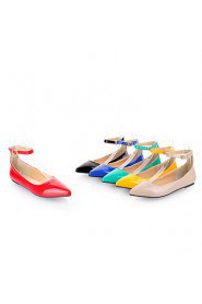 Patent Leather Ankle Strap Ballerina Flats Casual Shoes(More Colors)
