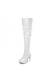 Women's Shoes Stiletto Heel Round Toe / Closed Toe Boots Office & Career / Dress / Casual Red / White