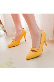 Women's Shoes Leatherette Stiletto Heel Heels Heels Wedding / Office & Career / Dress Black / Yellow / Red / Beige