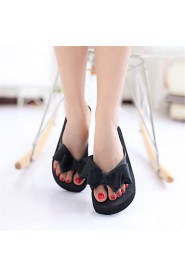 Women's Shoes Leatherette Flat Heel Slippers Slippers Outdoor / Dress / Casual Black / Pink / Red