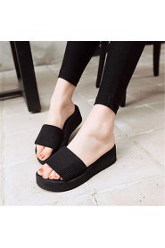 Women's Shoes Customized Materials Flat Heel Slippers Slippers Outdoor / Dress / Casual Black / Red
