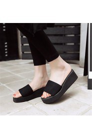 Women's Shoes Customized Materials Flat Heel Slippers Slippers Outdoor / Dress / Casual Black / Red