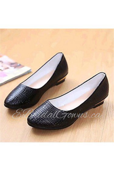 Women's Shoes Leatherette Flat Heel Comfort Flats Outdoor / Casual Black / Blue / Pink / White