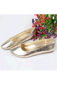 Women's Shoes Leatherette Flat Heel Comfort Flats Outdoor / Casual Gold