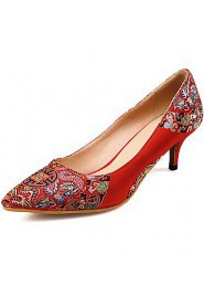 Women's Wedding Shoes Heels / Chinese Vintage Style Pointed Toe Wedding Shoe / Red