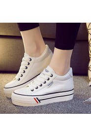 Women's Shoes Canvas Increased Within Flange Leisure Platform Comfort / Round Toe Fashion Sneakers Outdoor / Athletic