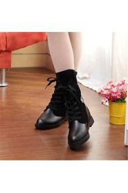 Women's Shoes Leatherette Wedge Heel Fashion Boots Boots Outdoor / Casual Black / Yellow / Burgundy
