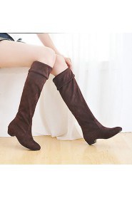 Women's Shoes Fabric Low Heel Fashion Boots Boots Outdoor / Casual Black / Brown