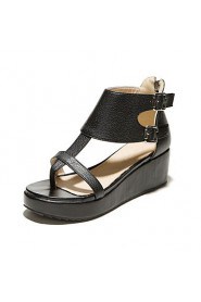 Women's Shoes Wedge Heel Wedges/Slingback Sandals Dress/Casual Black/White
