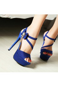 Women's Shoes Faux Stiletto Heel Heels/Peep Toe/Platform Sandals Party & Evening/Dress Black/Blue