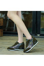 Women's Shoes Fur / Tulle Wedge Heel Wedges Fashion Sneakers Outdoor / Athletic / Casual Blue / Green