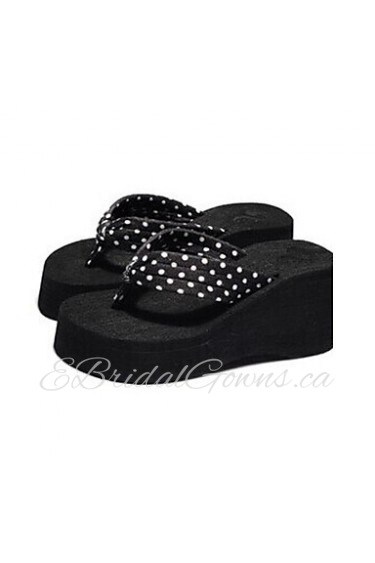 Women's Shoes PVC Flat Heel Flip Flops Slippers Outdoor Black / Blue / Red / Tan