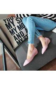 Women's Shoes Leatherette Low Heel Pointed Toe Flats Outdoor / Office & Career / Casual Black / Green / Pink / White