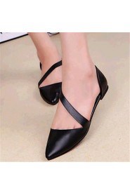 Women's Shoes Leatherette Flat Heel Comfort / Pointed Toe Flats Outdoor / Casual Black / Red / White