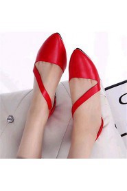 Women's Shoes Leatherette Flat Heel Comfort / Pointed Toe Flats Outdoor / Casual Black / Red / White