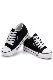 Women's Shoes Low Heel Round Toe Fashion Sneakers Casual Black/Blue/Red/White