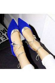 Women's Shoes Flat Heel Mary / Ankle Strap / Pointed Toe Flats Outdoor / Dress / Casual Black / Blue / Red
