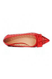 Women's Shoes Flat Heel Comfort /Bowknot/ Pointed Toe Flats Office & Career / Dress / Casual Pink / Red