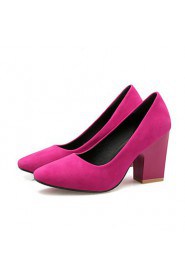 Women's Shoes Velvet Chunky Heel Heels / Square Toe Heels Office & Career / Dress / Casual Black / Red / Gray / Orange