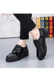 Women's Shoes Leather Wedge Heel Wedges / Gladiator Oxfords Office & Career / Dress / Casual Black