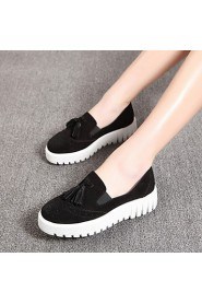 Women's Shoes Wedge Heel Comfort / Round Toe Oxfords Outdoor / Casual Black / Gray