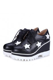 Women's Shoes Wedge Heel Wedges / Platform / Round Toe Oxfords Outdoor / Dress Black / White