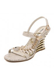 Women's Shoes Synthetic Wedge Heel Open Toe Sandals Party & Evening / Dress Pink / Almond