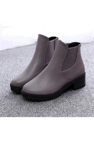 Women's Shoes Leatherette Platform Fashion Boots / Combat Boots Boots Outdoor / Casual Black / Gray