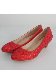 Women's Wedding Shoes Basic Pump Heels Wedding / Party & Evening / Dress Red / Silver