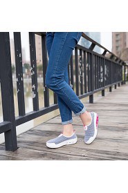 Women's Shoes Casual/Travel/Athletic Fashion Tulle Leather Sport Casual Shoes Fuchsia/Gray/Black