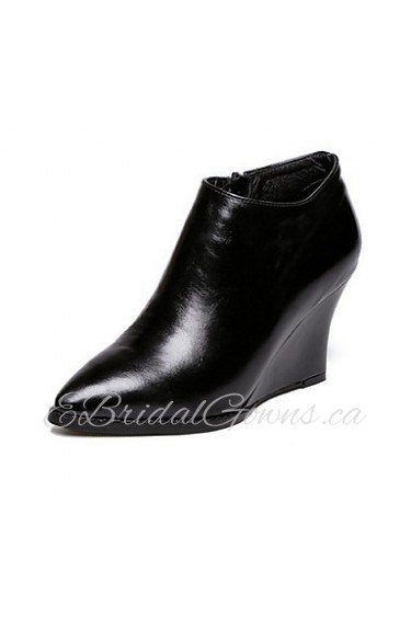 Women's Shoes Wedge Heel Combat Boots / Pointed Toe Boots Outdoor / Casual Black