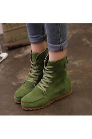 Women's Shoes Faux Wedge Heel Bootie/Comfort Boots Casual Black/Green/Red/Khaki