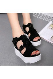 Women's Shoes Leatherette Platform Creepers Sandals Outdoor / Casual Black / White / Silver
