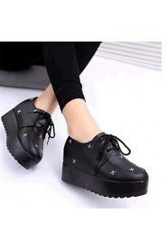 Women's Shoes Leatherette Platform Creepers Fashion Sneakers Outdoor / Casual Black