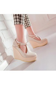 Women's Shoes Heel Heels / Platform Heels Outdoor / Dress / Casual Pink / Almond / Beige/C-11