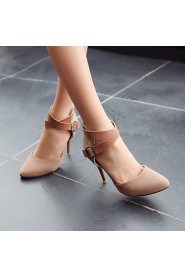 Women's Shoes Leatherette Stiletto Heel Heels / Pointed Toe Heels Office & Career / Dress / Casual Black / Red / Almond