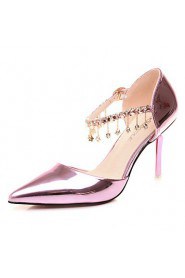 Women's Shoes Patent Leather Stiletto Heel Heels Heels Wedding/Office & Career/Party & Evening/Dress/Casual Pink/Silver
