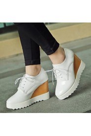 Women's Shoes British Wedge Heel Round Toe All Match Oxfords Casual