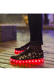 Women's LED Shoes USB charging Synthetic Fashion Sneakers Athletic/Casual Black